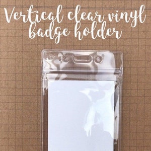 Verticale doorzichtige vinyl badgehouder
