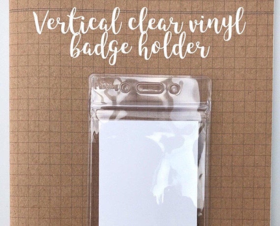 Vertical clear vinyl badge holder