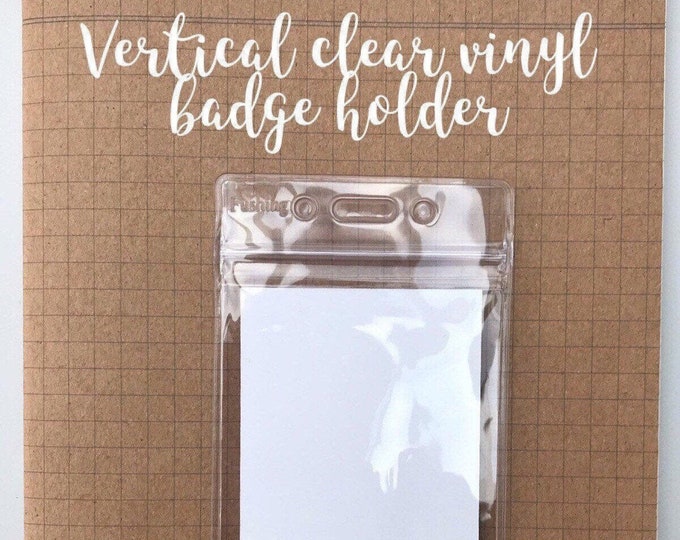 Vertical clear vinyl badge holder