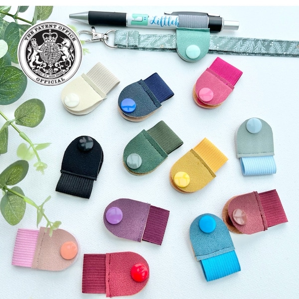 Pop on pen holder, Lanyard Pen Pal -  Faux Suede