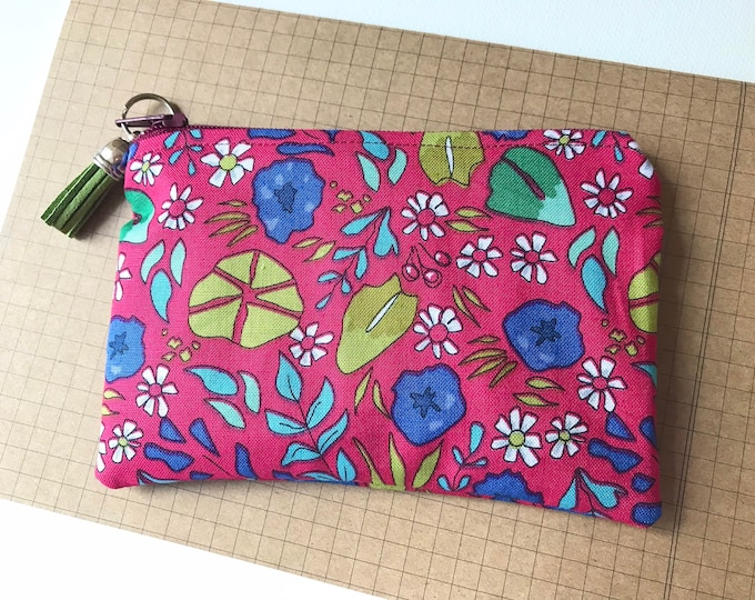 Coin purse/ card pouch - Organic cotton Cornflowers - Wild Dreams fabric