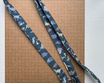 Dinosaur fabric lanyard