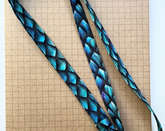 Dragon scale skinny fabric lanyard