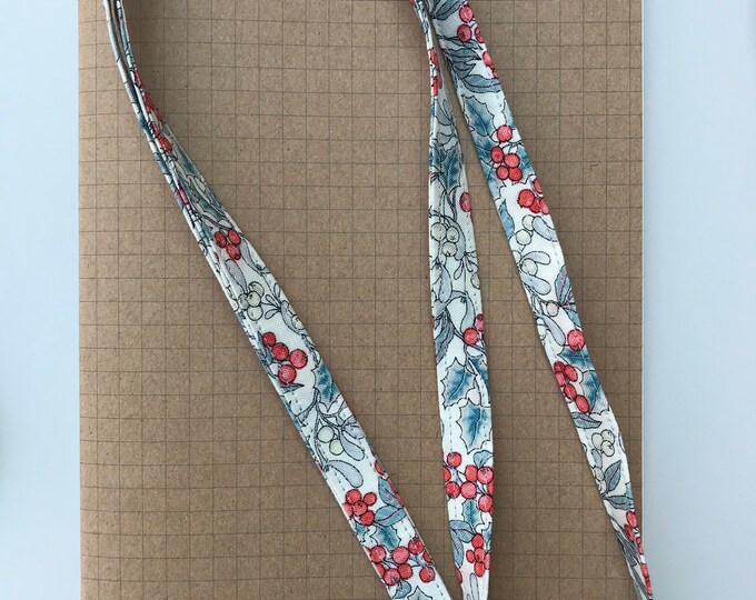 Liberty Mini Berry skinny fabric lanyard