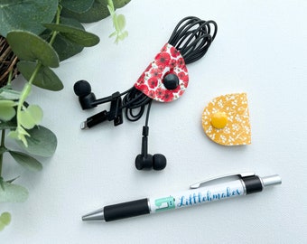 Headphone Keeper, headphone Holder, headphone Tidy Flower Faux Leather