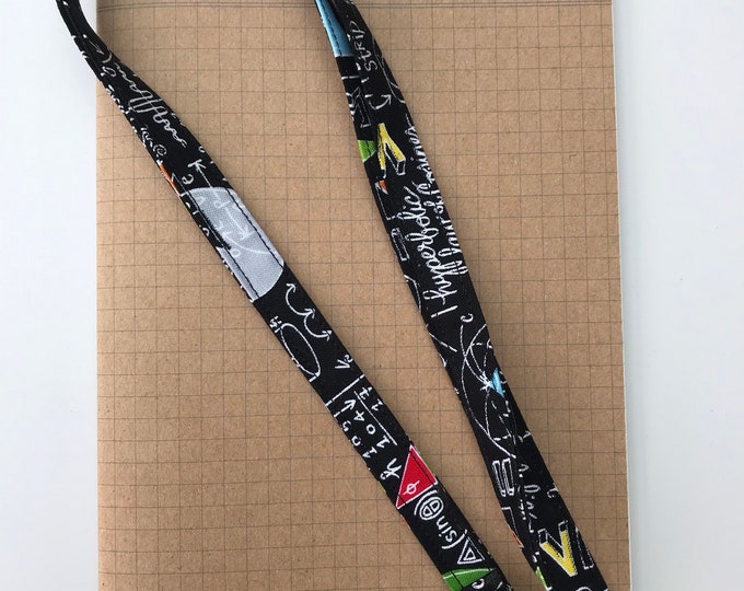 Black Maths/ algebra/ geometry/ STEM/ engineering fabric lanyard