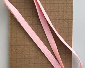 Pastel pink skinny fabric lanyard