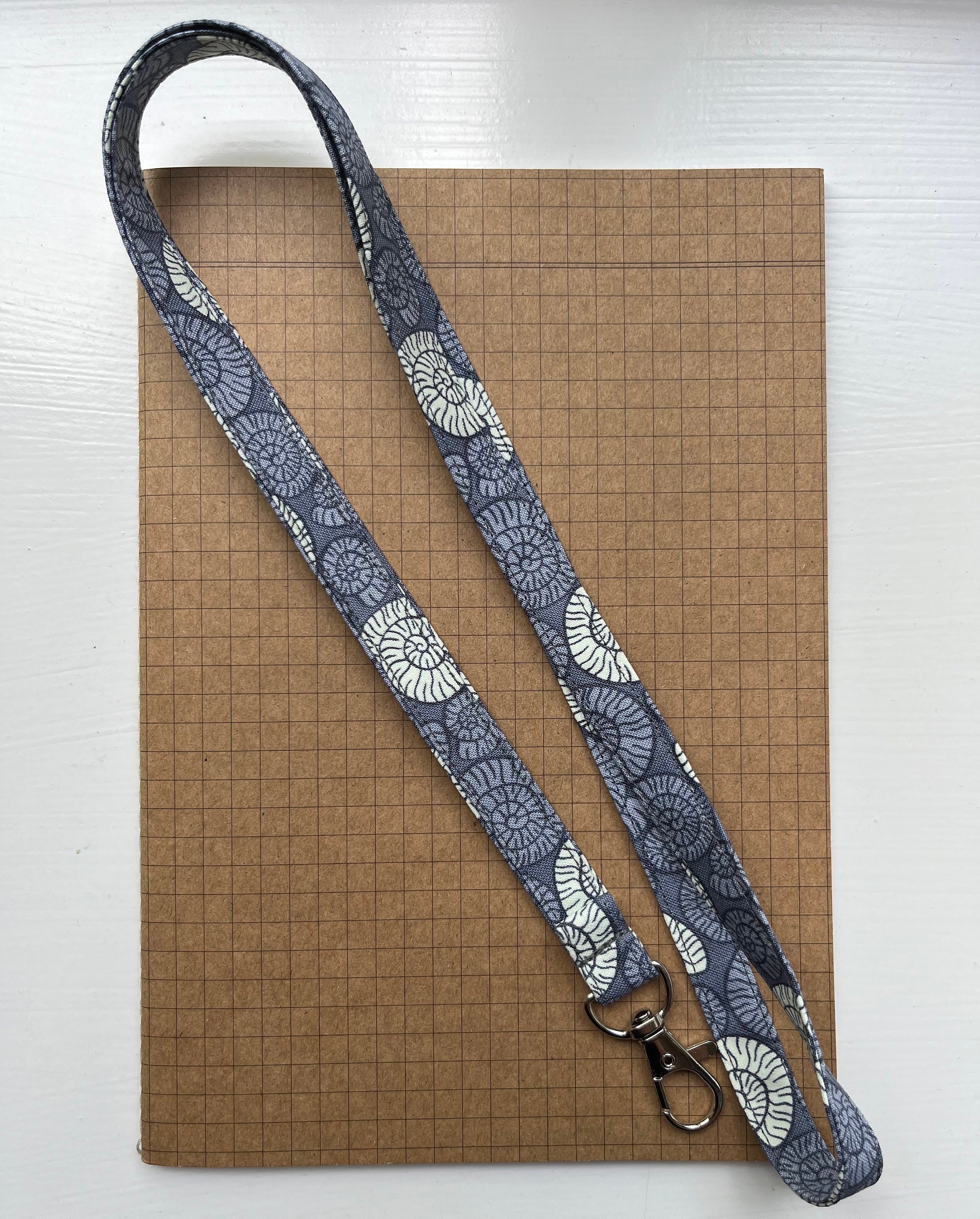 Ammonite Fossil Paleontology Glow in the Dark Fabric Lanyard Etsy UK