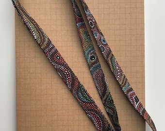 Aboriginal/ Australia Teacher skinny fabric lanyard