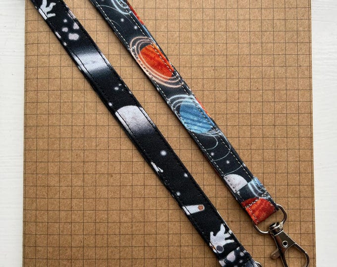 Spaceman/ Planets - fabric lanyard