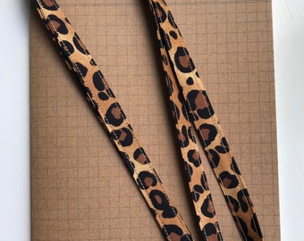 Animal print skinny fabric lanyard