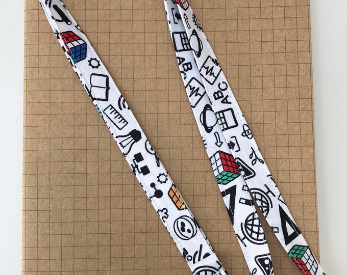 Science Geek skinny fabric lanyard