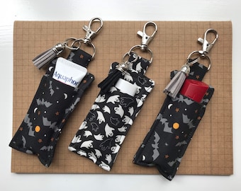 Lip Balm Holder - Halloween fabric