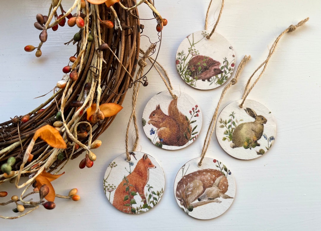 Woodland Animals Wooden Decoration, Autumn Decor, - Etsy