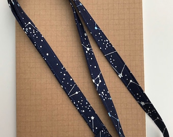Dark Blue Constellation - fabric lanyard