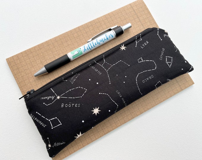 Pencil case, Glasses case, padded - Zodiac, Star Sign, Constellation fabric