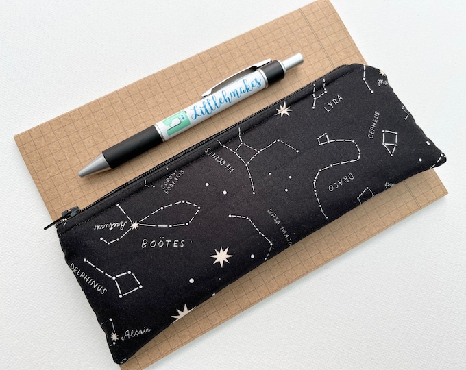 Pencil case, Glasses case, padded - Zodiac, Star Sign, Constellation fabric