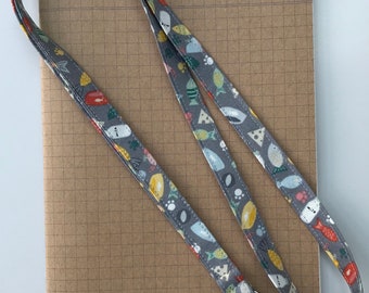 Cat crazy fabric lanyard