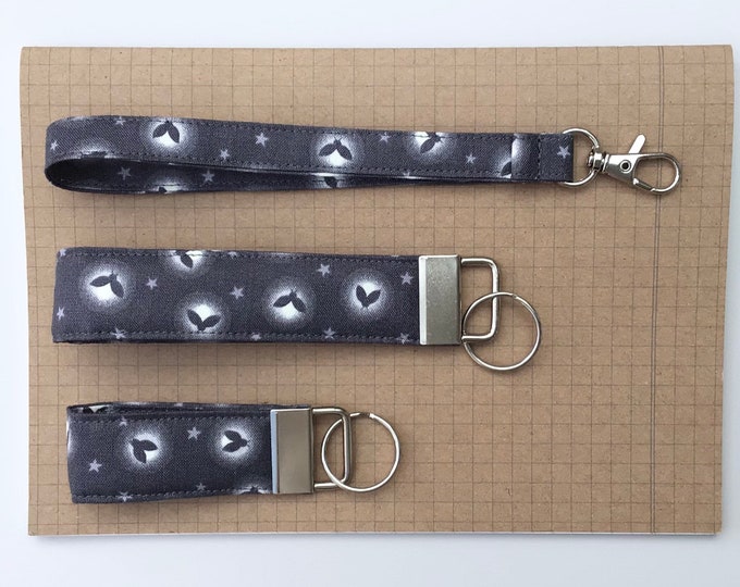 Keyfob or wristlet key chain - Firefly fabric