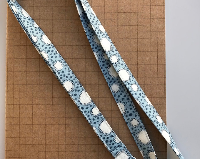 Liberty bunny tails blue skinny fabric lanyard