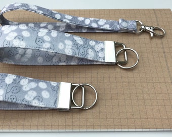 Keyfob or wristlet key chain - Honesty fabric