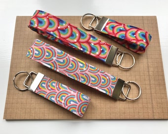 Keyfob - Rainbow fabric