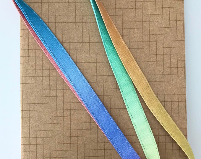 Pastel Rainbow ombré blend fabric lanyard