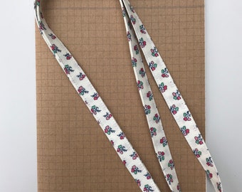 Liberty - Tea for two - Valentines heart bouquet fabric lanyard