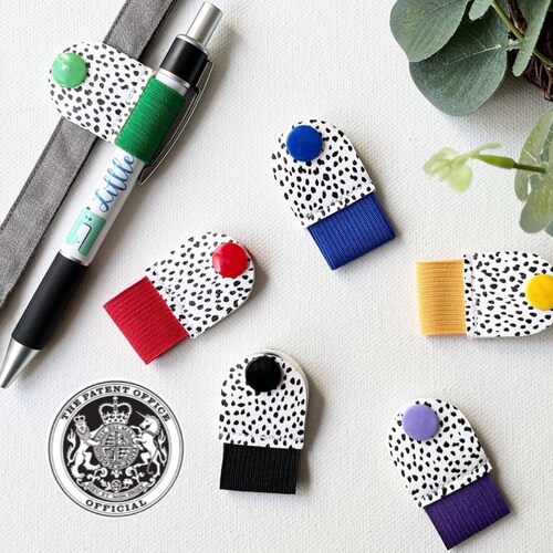 Pop on pen holder, Lanyard Pen Pal -  Dalmatian Faux Leather