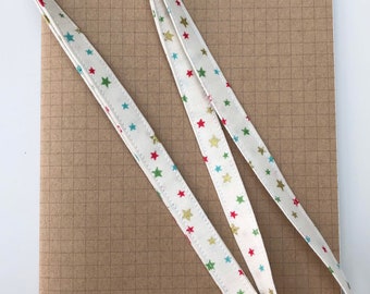 Multicolour star fabric lanyard