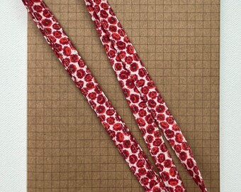 Mini Poppy fabric skinny lanyard