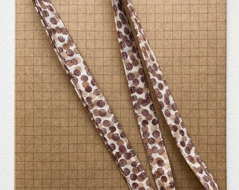 Aero waffle chocolate spot fabric skinny lanyard