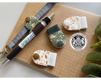 Pop on pen holder, Lanyard Pen Pal -  Woodland Faux Leather