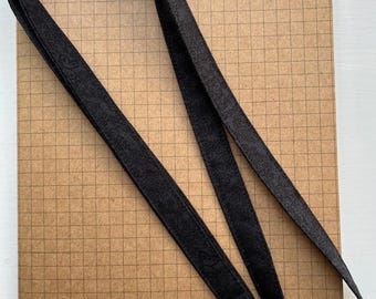 Butterfly floral black on black fabric skinny lanyard