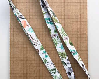 Forest floor fabric skinny lanyard