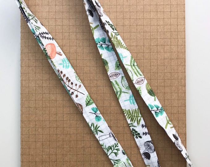 Forest floor fabric skinny lanyard