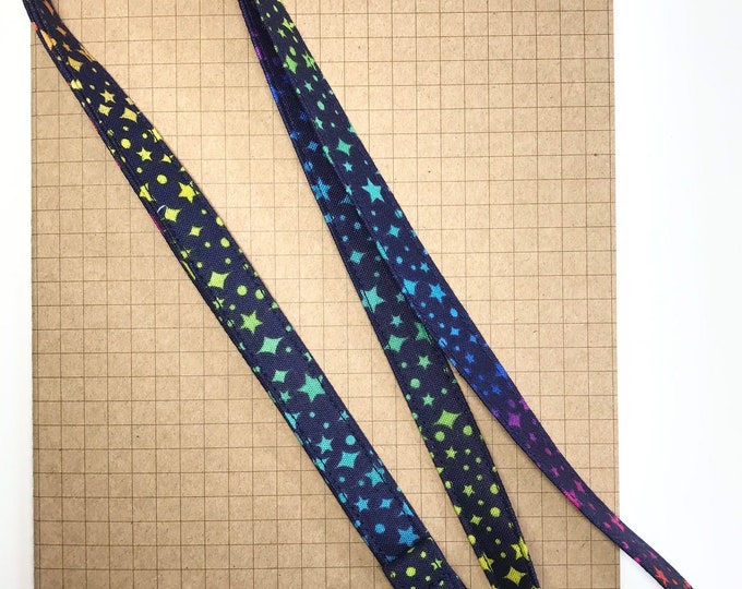 Fireworks rainbow fabric lanyard