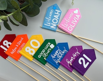 Personalised Mini Flag Felt Decoration