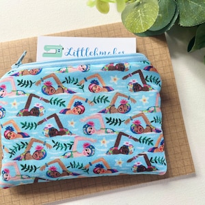 Coin purse/ card pouch - swimming fabric