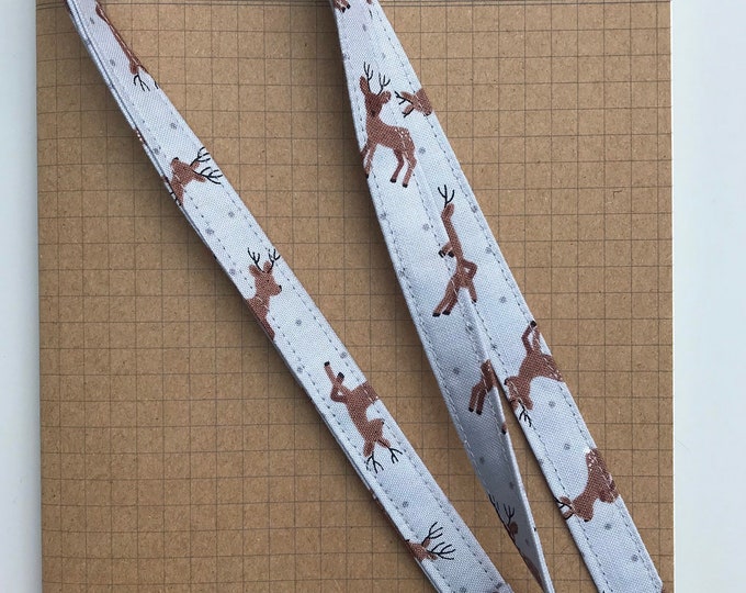 Reindeer skinny fabric lanyard