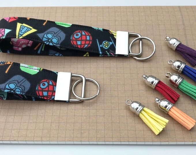 Keyfob or wristlet key chain - Star Wars fabric