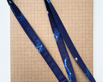Zodiac Constellation glow in the dark - fabric lanyard