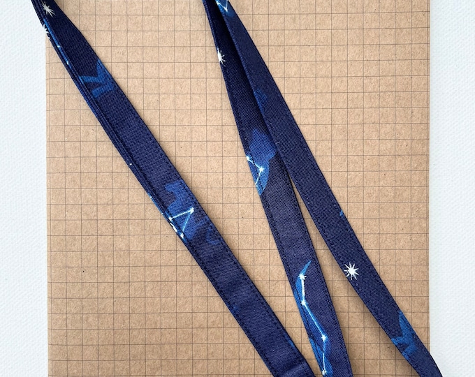 Zodiac Constellation glow in the dark - fabric lanyard