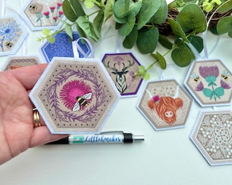 Lewis & Irene Celtic Dreams decoration, Scottish Gift Embellishment, Felt Decoration