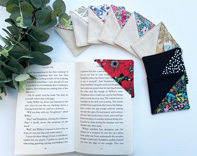 Fabric Bookmark - Booklover gift, Librarian, Read