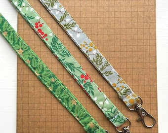 Liberty Festive Magic fabric lanyard