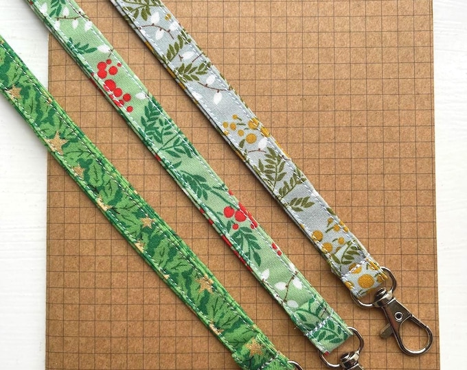 Liberty Festive Magic fabric lanyard