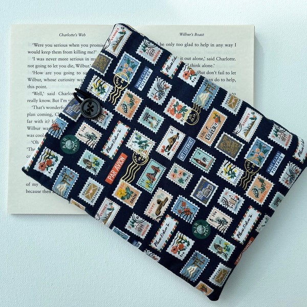 Rifle Paper World Stamps Fabric Book Kindle Sleeve