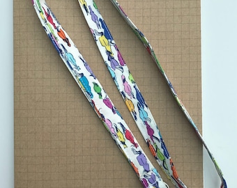 Rainbow horse fabric lanyard