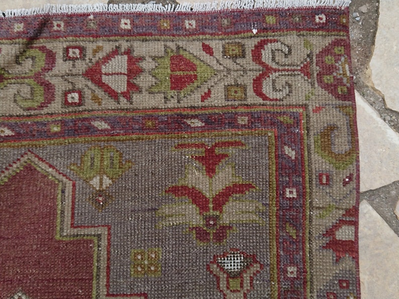 Home Decor Rug #TR2819 Organic Rug 3.2 x 7.8 ft Vintage Rug Area Rug Wool Rug Turkish Rug Etsy Rug Oushak Rug Antique Rug